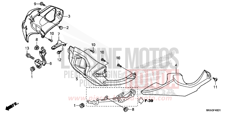 PANNEAU INFERIEUR (NC750XD) von NC750X DCT MAT PEARL GLARE WHITE (NHB54) von 2017